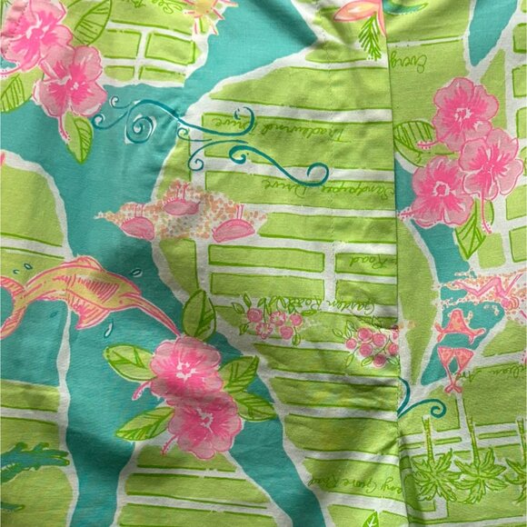 Lilly Pulitzer Womens Vintage Green & Pink Floral Print Everglades Shorts Size 6 - Picture 5 of 7